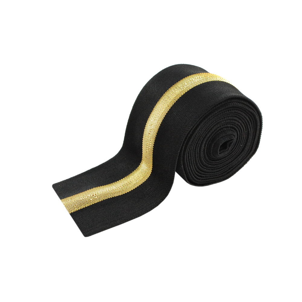 Резинка люрекс 4см, черный и золото, 50ярд. Резинка