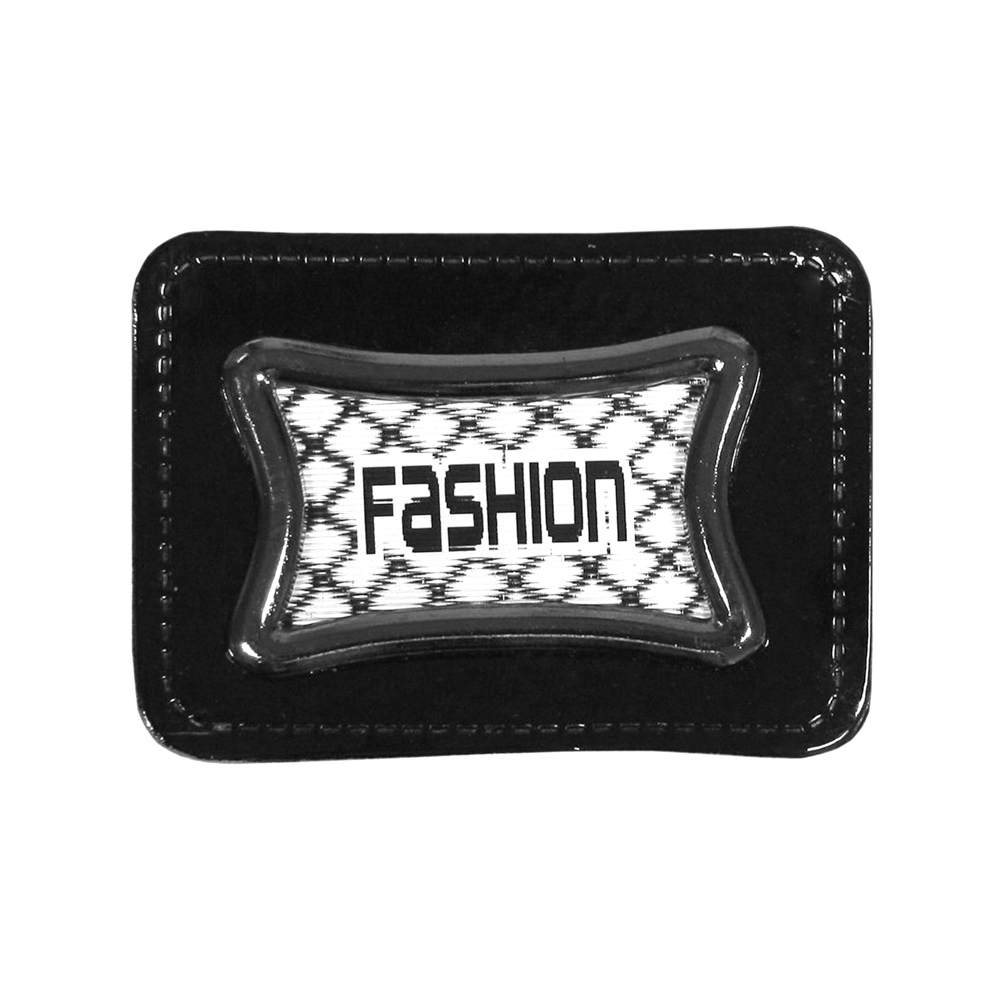 Лейба кожзам 3D FASHION черно-белая 46*38мм, шт. Лейба Кожзам