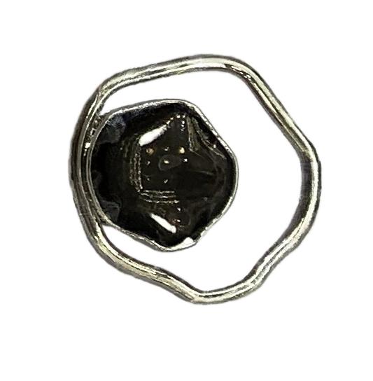 Кнопка металл пятилистник с рамкой, никель, черный, 25мм, шт.. Кнопка металл