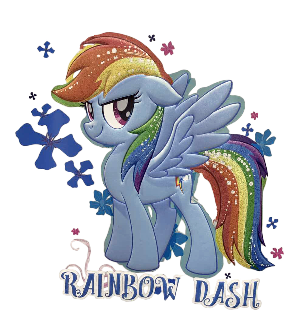 Термоаппликация RAINBOW DASH Пони 22*21см  голубой, желтый, оранж, зел., шт. Термопереводки Детские