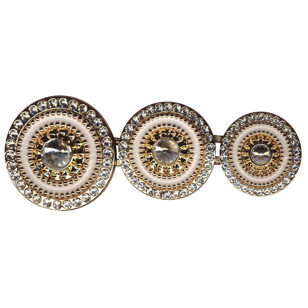 Краб металл 3 солнца-пирамидка 10*3,8см GOLD, белые камни, белая эмаль, шт. Крабы Металл Геометрия Декор