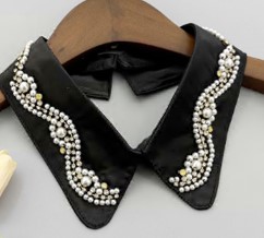 Воротник с белым жемчугом, черный, шт. Воротники