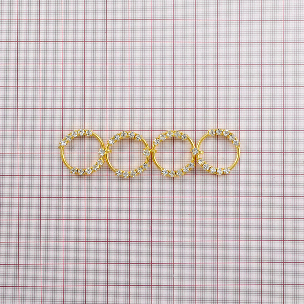 Укр.стекл. 91045 GOLD /перетяжка/ 9,5см. Перетяжка металл со стразами