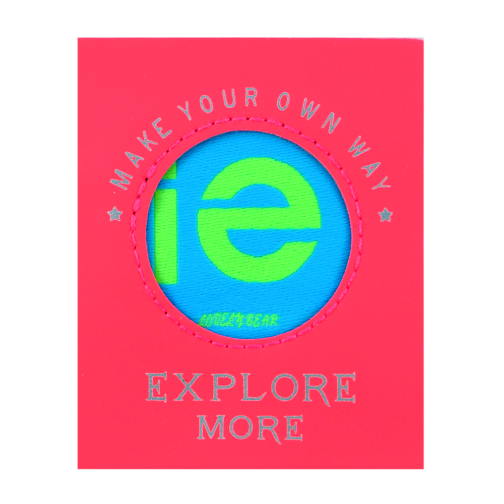Лейба к/з и ткань Explore More, 8*6,5см, розовый фуксия, голубой, салатовый, шт. Лейба Кожзам