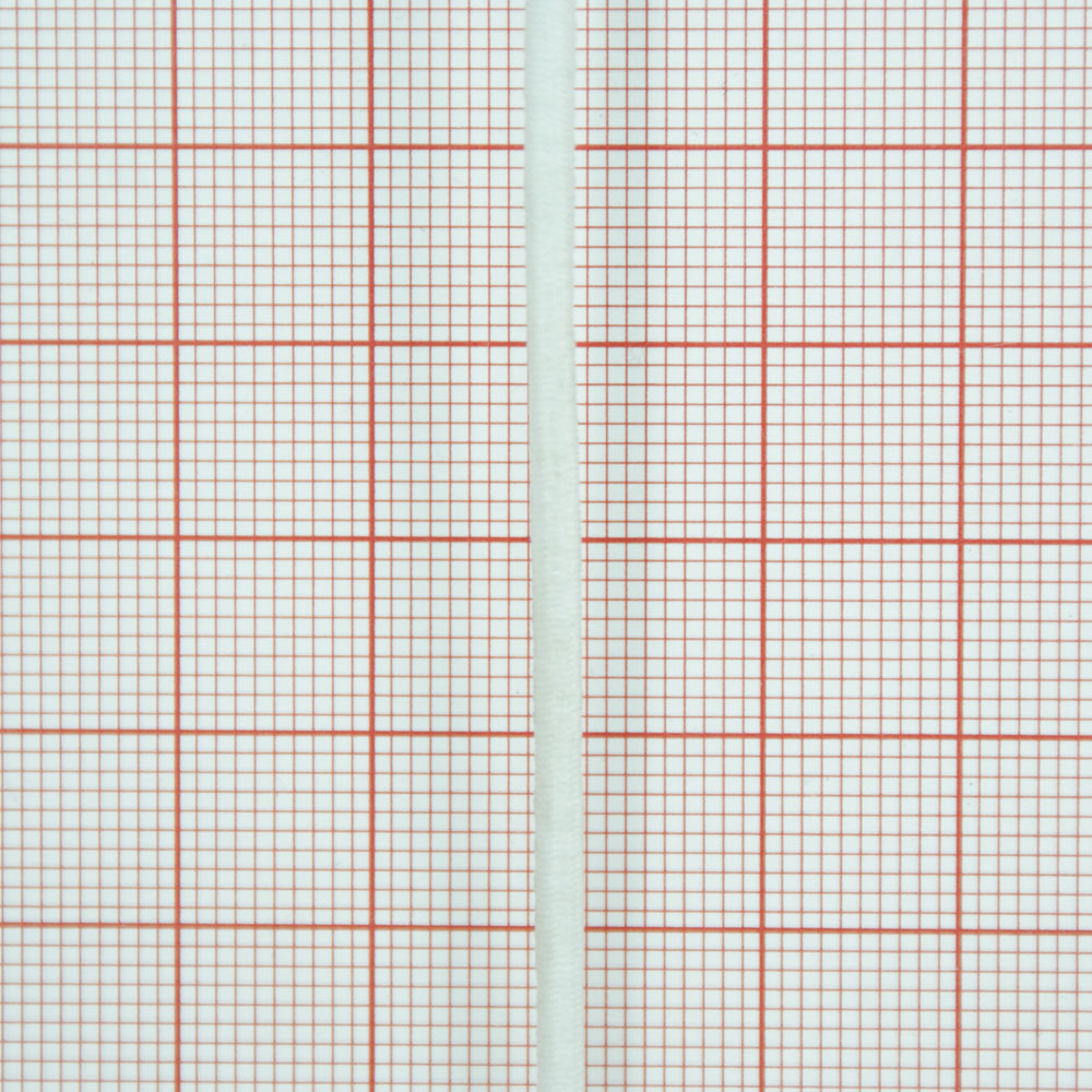 Резинка круглая 2мм (1кг = 1100м / 1м = 0,0009кг / растяжение 1:2,6) белая в бобине, 100м. Резинка