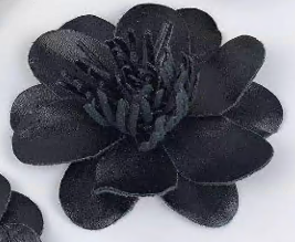 Шеврон кожзам пришивной Мак, 9*9см, черный, шт. Нашивка Кожзам