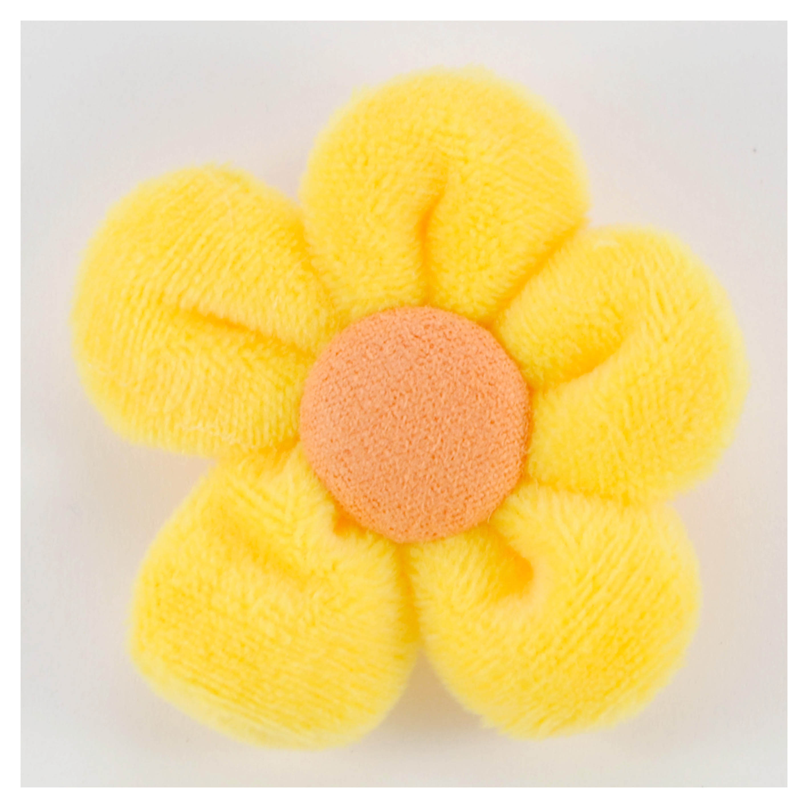 Аппликация тк. приш. дет. плюшевый цветок 5*5см, желт., оранж., шт. Аппликации Пришивные Кружевные Вязаные