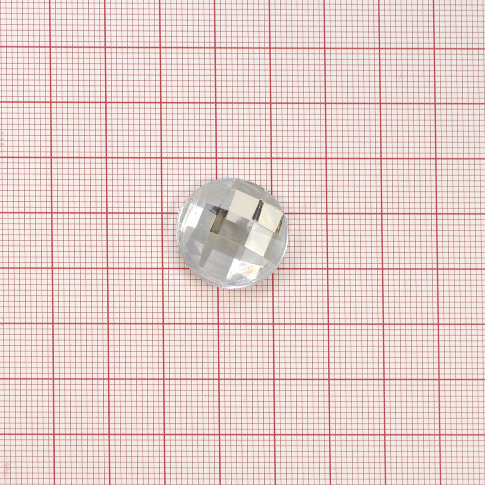 Стразы Д на клей, круг 20мм бел.кристал 38, 1тыс.шт. Стразы на клей