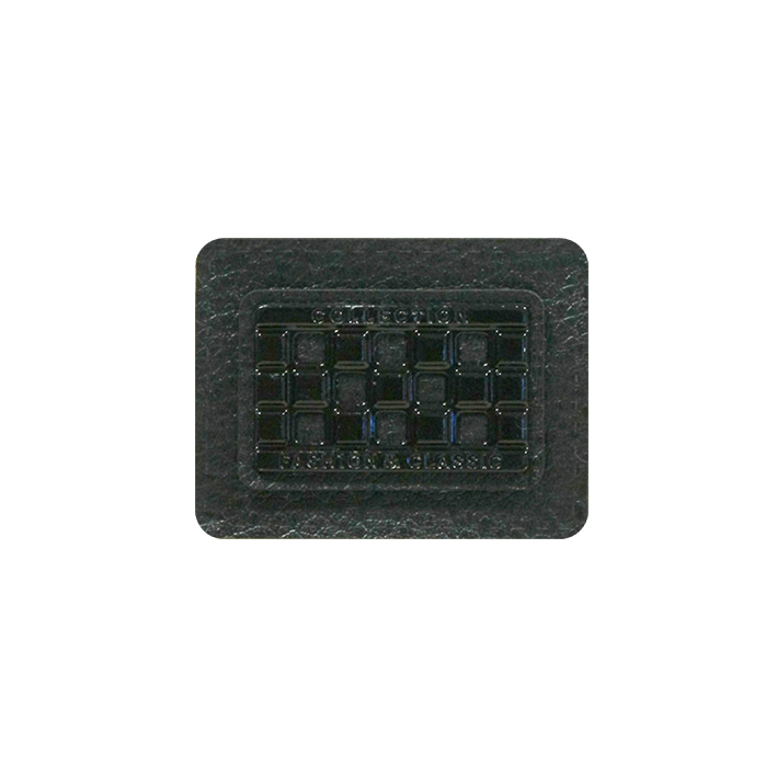 Лейба п/у Fashion Classic 45*35мм черная, черн.мет.пластина . Лейба Кожзам