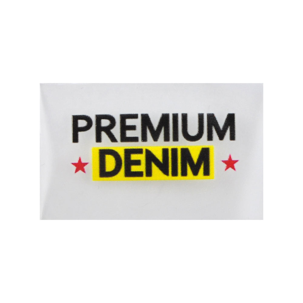 Лейба клеенка Premium Denim, 5*3см, черный, белый, желтый, красный, шт. Лейба Клеенка