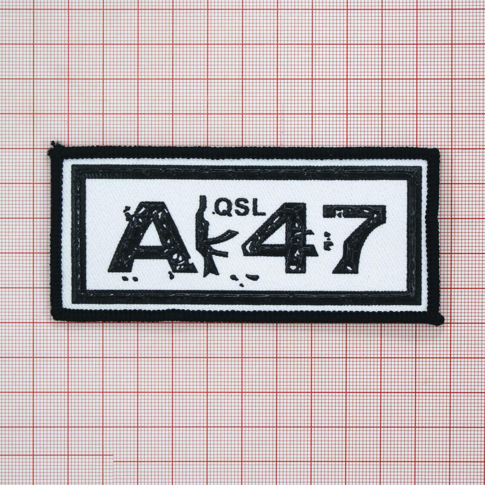 Нашивка тканевая AK 47 QSL 5*11см белый, черный, шт. Нашивка Вышивка