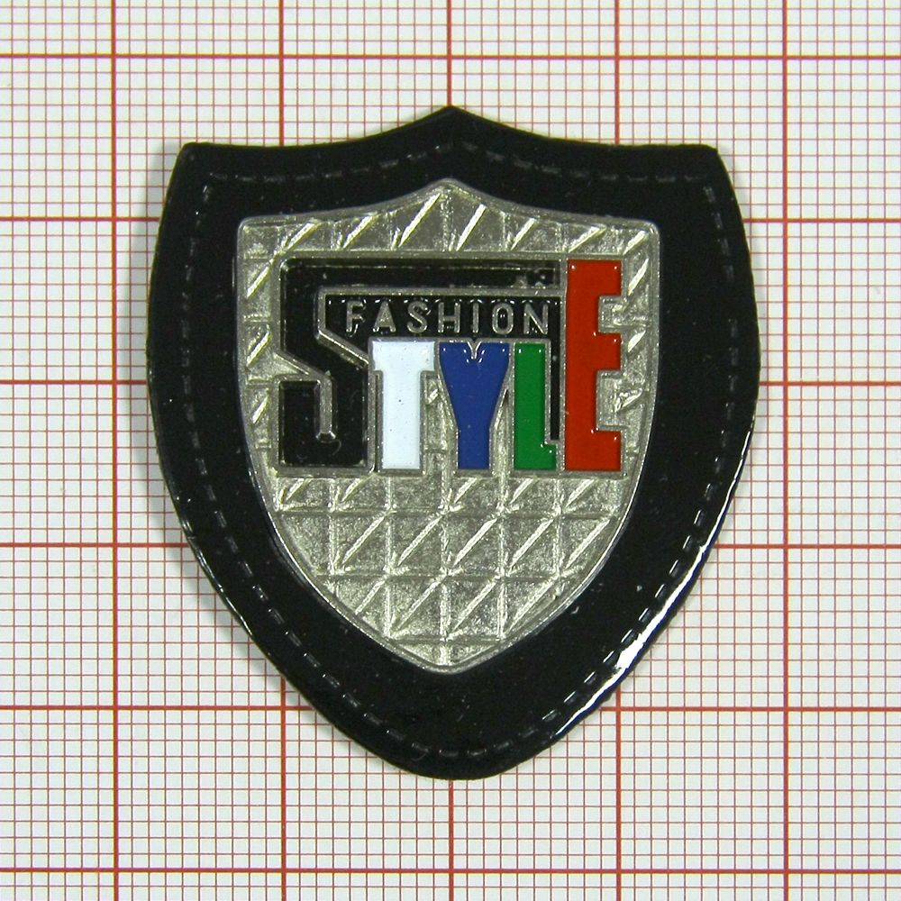 Лейба кожзам A8630 35*41мм Style, эмаль. Лейба Кожзам