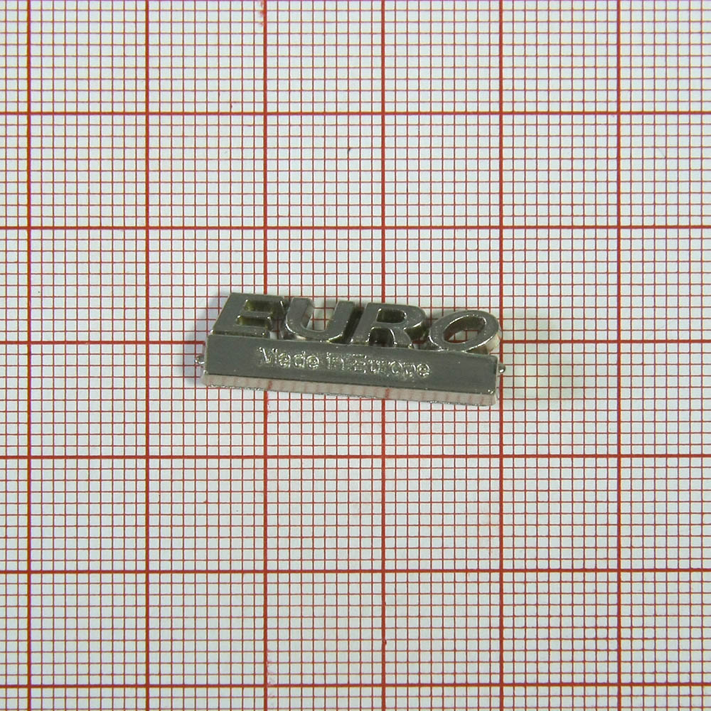Краб металл EURO, nikel, 2,5*0,8см, шт. Крабы Металл Надписи, Буквы