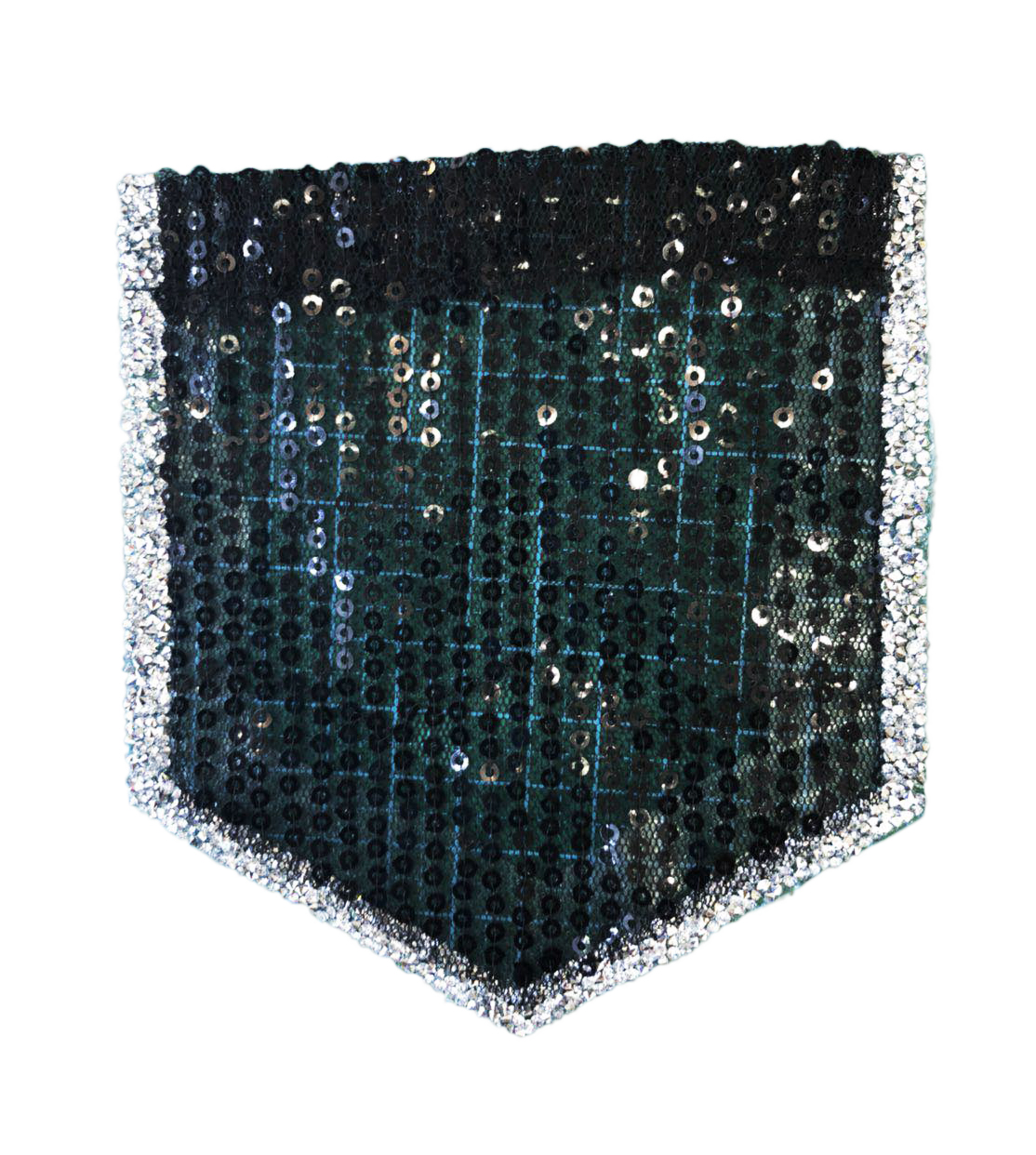 Аппликация клеевая пайетки и стразы Карман, 11,5*12,5см, белый, черный, шт. Аппликации клеевые Пайетки