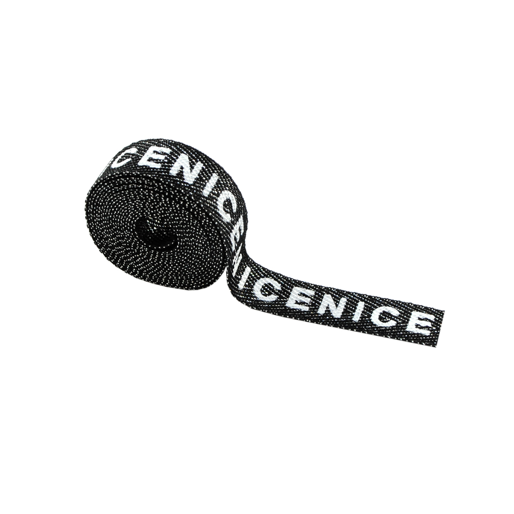 Тесьма NICE 1см, черный, белый, 50 ярд. Тесьма