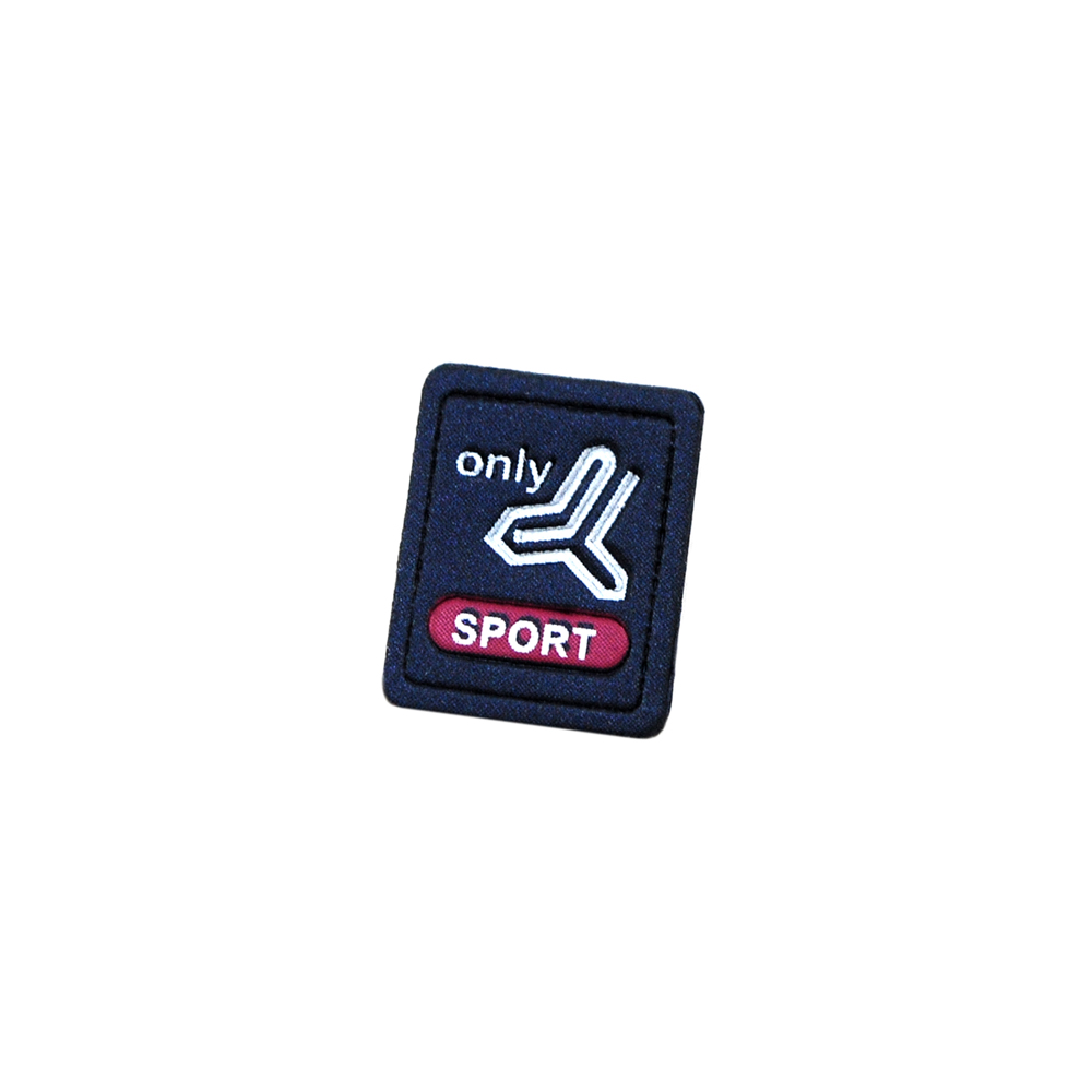 Лейба № 25 Only sport прямоугольная, т.синяя, 1,2*1,5см . Лейба Кожзам
