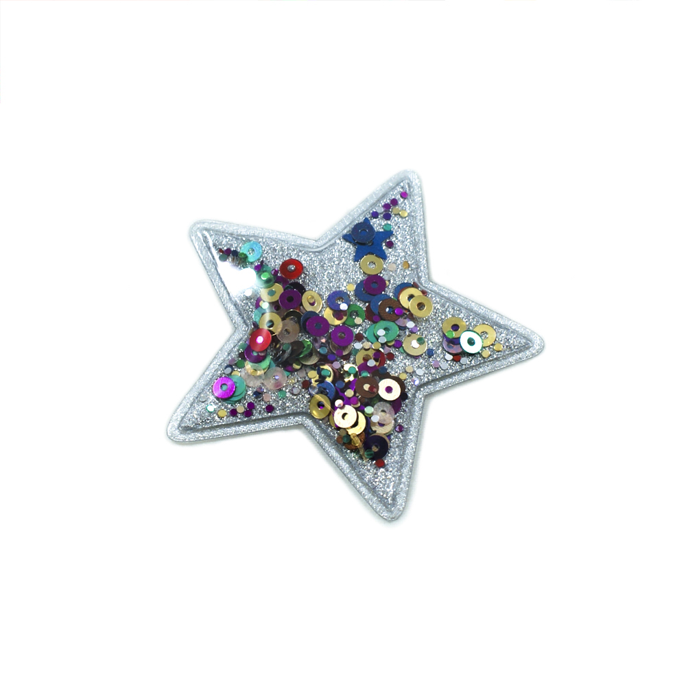 Аппликация клеевая силиконовая Аквариум Звезда 6,7*6,7см серебро, шт. Аппликации клеевые Резиновые