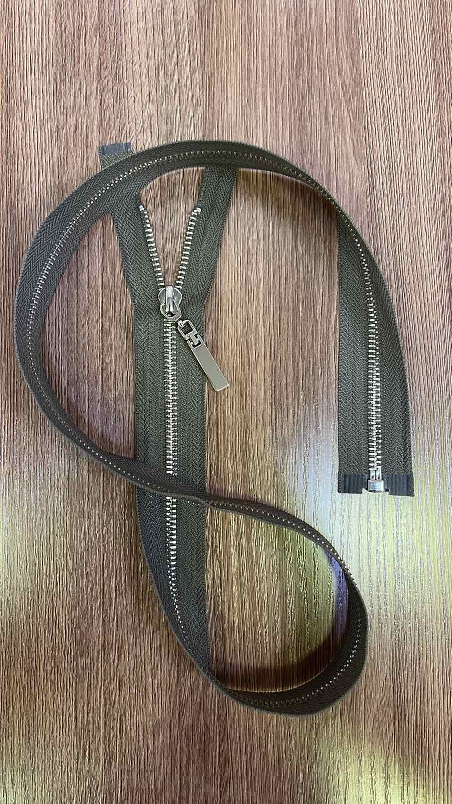 Змейка металлическая №5 85см, О/Е, Nickel, светлый хаки, шт. Змейка Металл