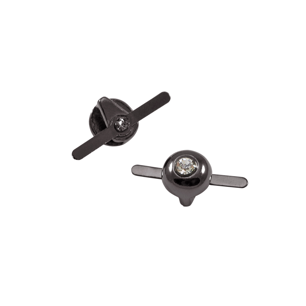 Краб металлический 18575 петля обувная 10мм, белый камень BLACK NIKEL, шт. Крабы Металл Геометрия