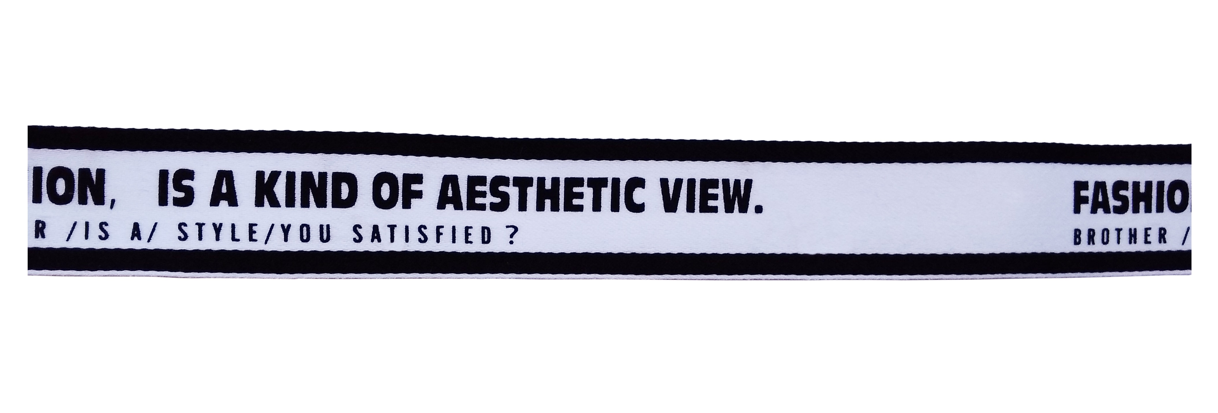 Тесьма тканевая пришивная IS A KIND 2.6см, черный, белый, 50ярд. Тесьма