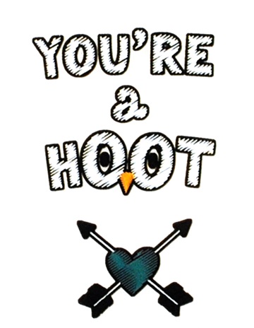 Термоаппликация Сова You're a HOOT, 5,5*3,5см, белый, черный, желтый, шт. Термопереводки Детские