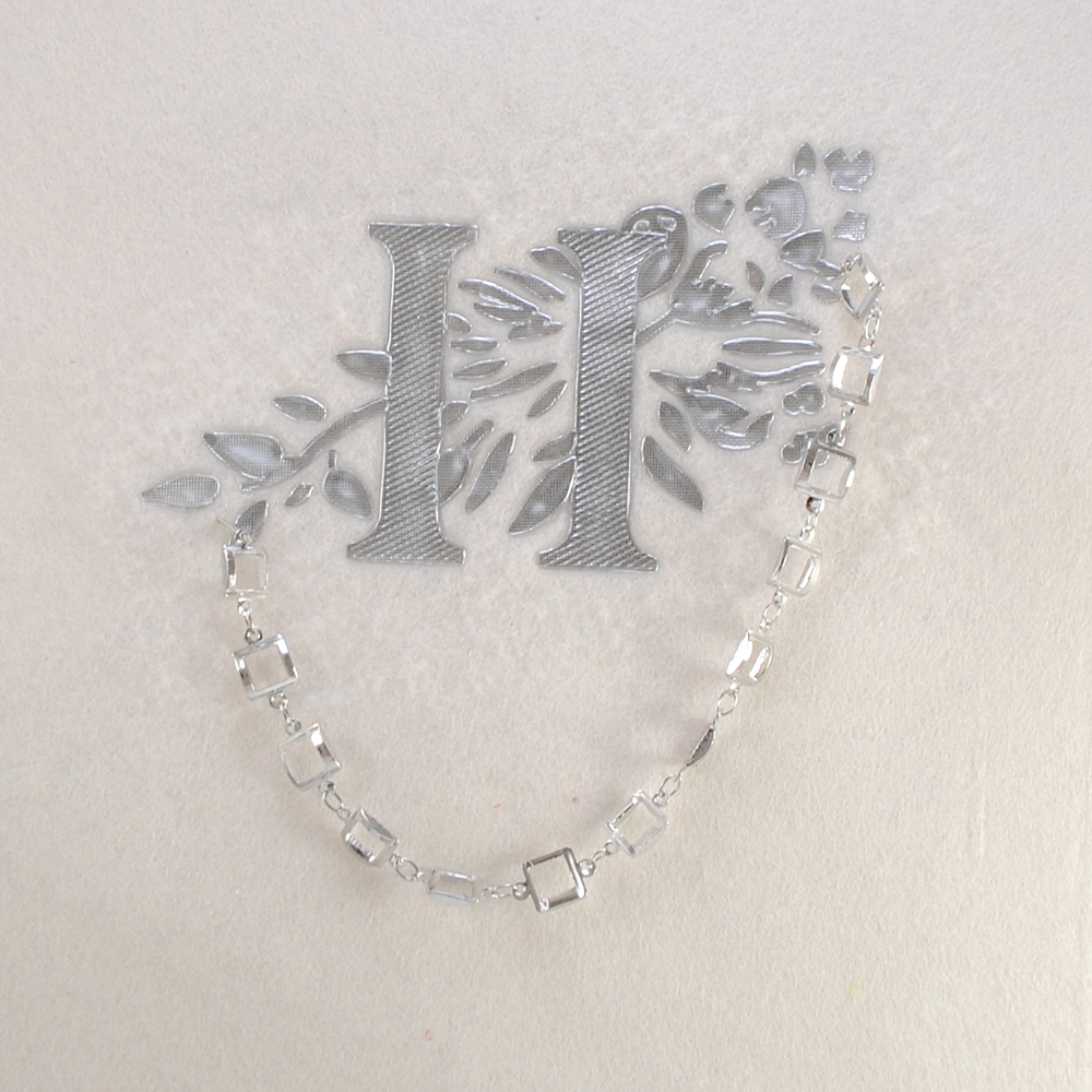 Термоаппликация "II" (ветвь), 6*10,5см, серебро, цепочкa, шт. Термопереводки Резиновые, Термопленка