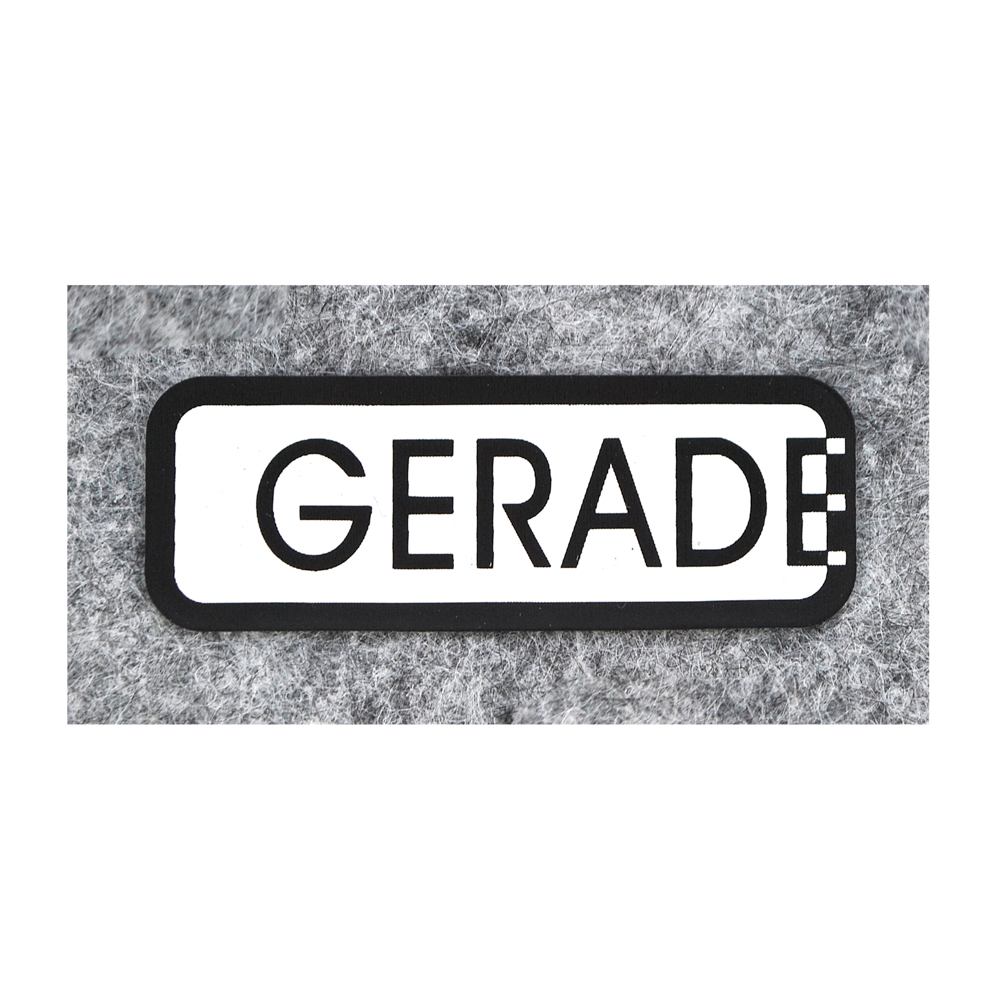 Термоаппликация резиновая GERADE 48*18мм, надпись в прямоугольнике бело-черная, шт. Термопереводки Резиновые, Термопленка