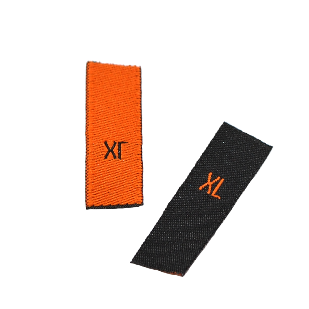 Размерник штучный вышитый  XL (черный, оранжевый). Размерник вышитый черный