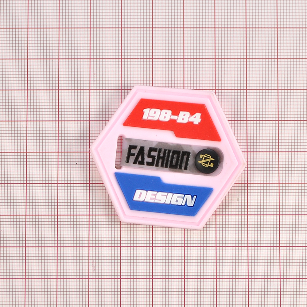 Лейба резиновая с хольнитеном FASHION, 4.5*5см, черный, розовый, белый, красный, синий, шт. Лейба Резина