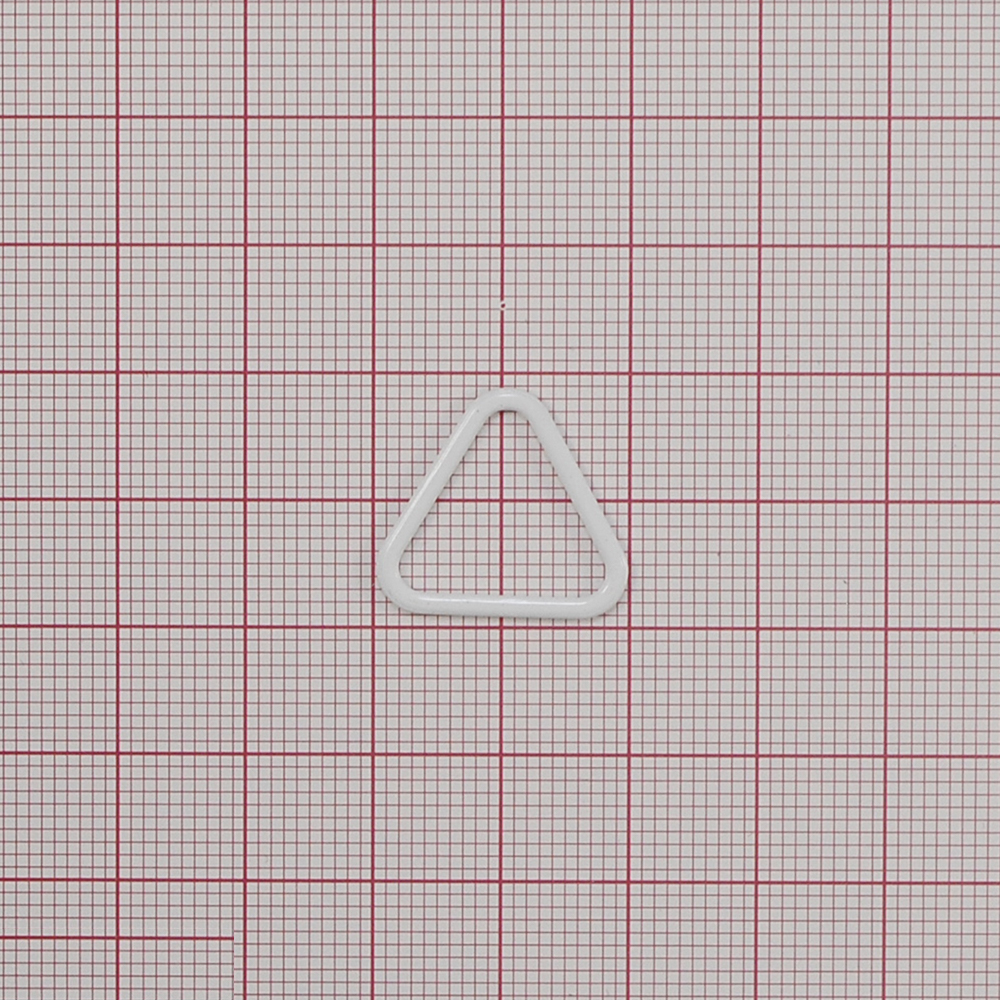 Перетяжка бельевая металл Треугольник 15мм (грань), 14,2*15,6мм (внутр.), 18*19,6мм (внешн.), белый, 1т.шт, уп. Перетяжка бельевая