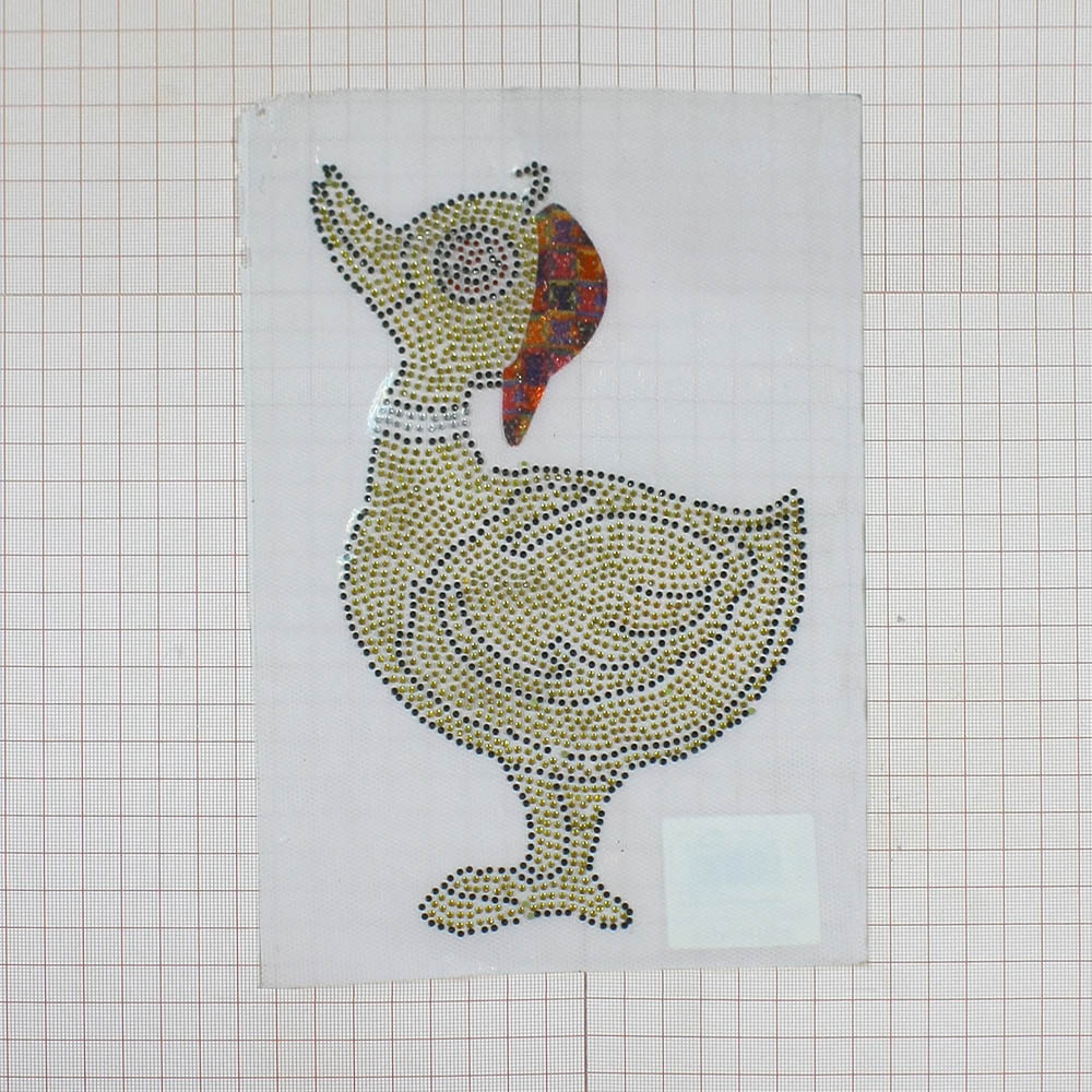 Термоаппликация из страз JK-209 Утенок Кепка шт. Аппликации клеевые Рисунки из страз