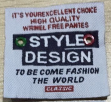 Лейба тканевая Style Design 51*52мм, бело-голубой, красный, черный, блочка красная и зеленая, шт. Лейба Ткань