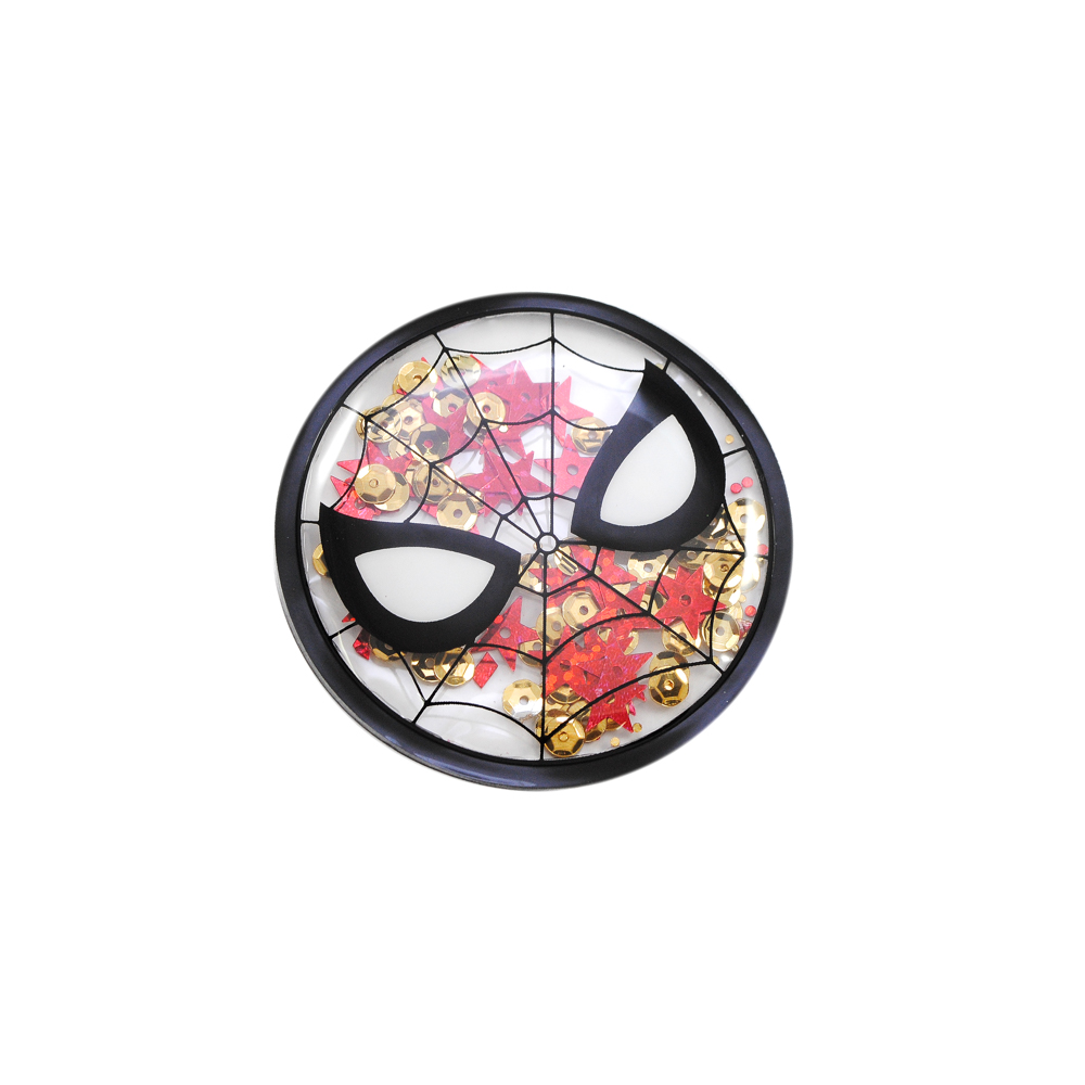 Аппликация клеевая силиконовая Аквариум Spider Man, 7*7см, прозрачный, черный, белый, золотой, красный, шт. Аппликации клеевые Резиновые