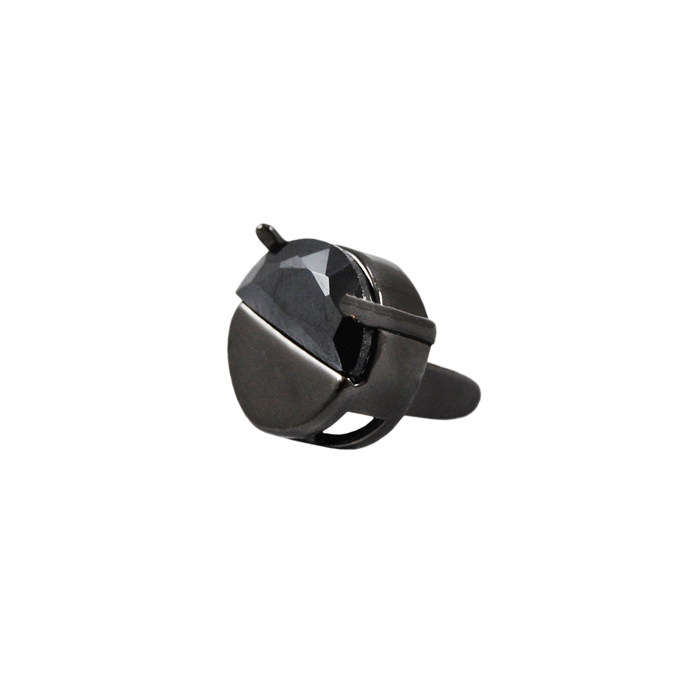 Краб камни и металл Круг, 1см, никель блек, черный, шт. Крабы Металл Геометрия Декор