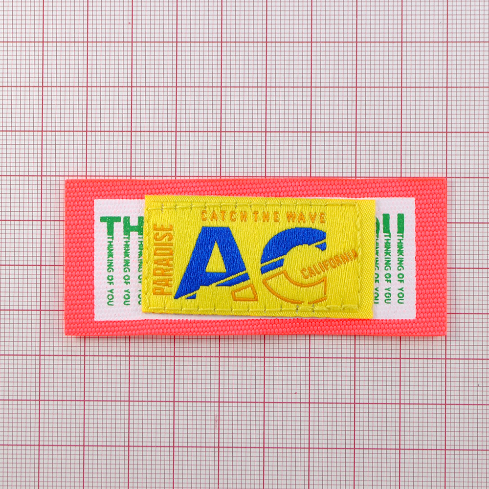 Лейба ткань АС, 8,5*3,5см, бел., роз., жёлт., син., зел., шт. Лейба Ткань