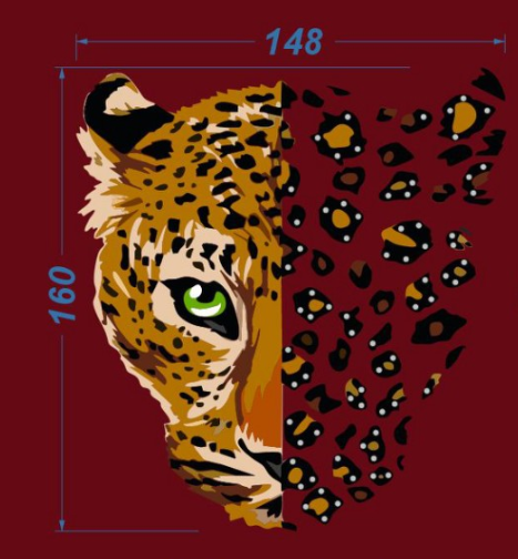 Аппликация композит, Леопард, 14,8*16см, DTF, SS6 белый 32585, шт. Аппликация композит
