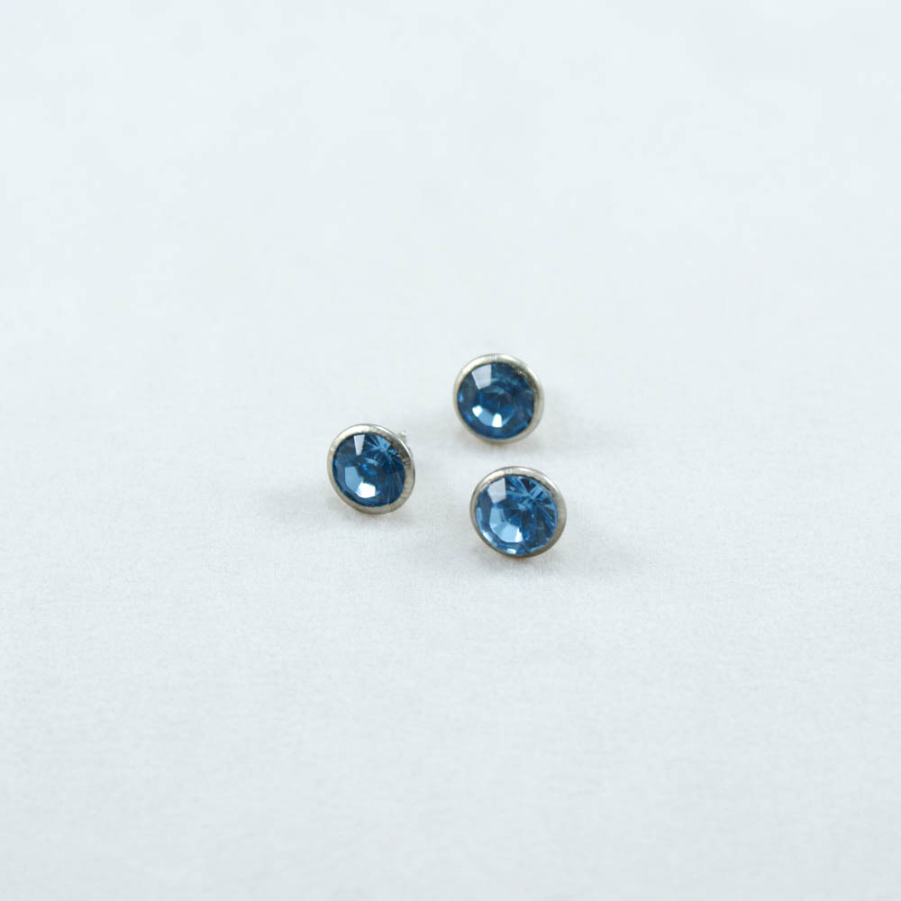 Хольнитен 8мм Nikel голубой камень / 1 тыс.шт. Хольнитен