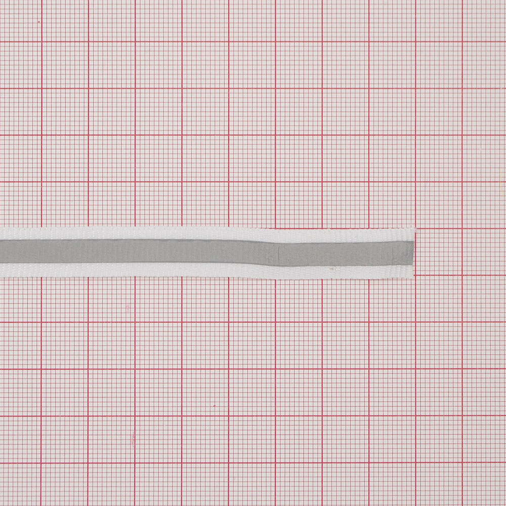 Тесьма светоотражающая горизонтальные полосы, 1см, белый, серебряный, ярд. Тесьма