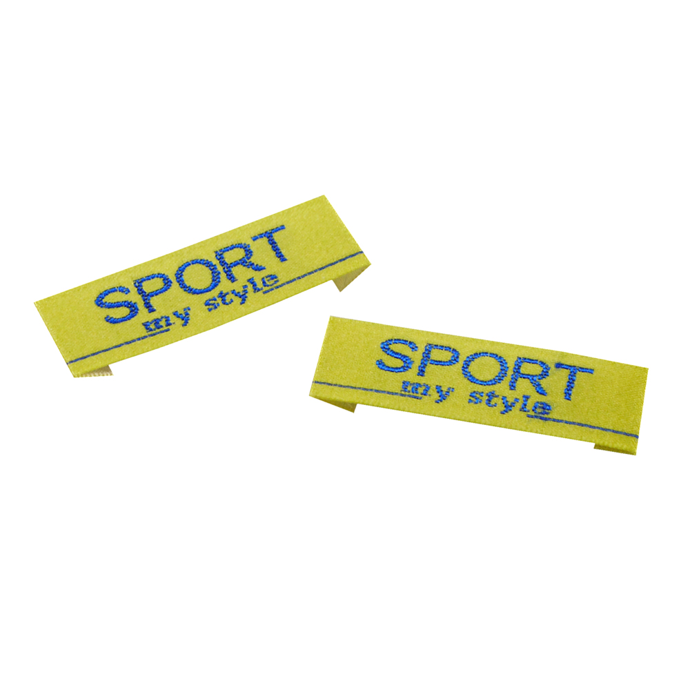 Этикетка тканевая вышитая шт. SPORT my style 1,4см салатовая, шт. Вышивка / этикетка тканевая