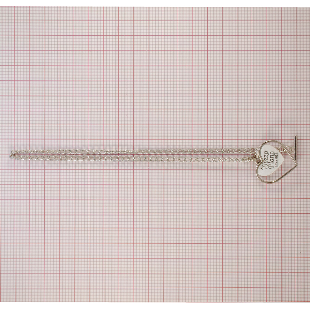 Цепь с подвеской, 36см, подвеска сердце, 3см, никель, шт. Подвески