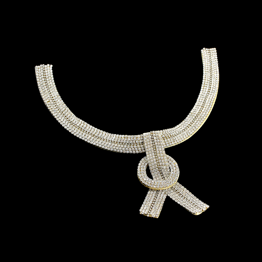 Воротник белый войлок, Nikel, белые камни, шт. Воротники