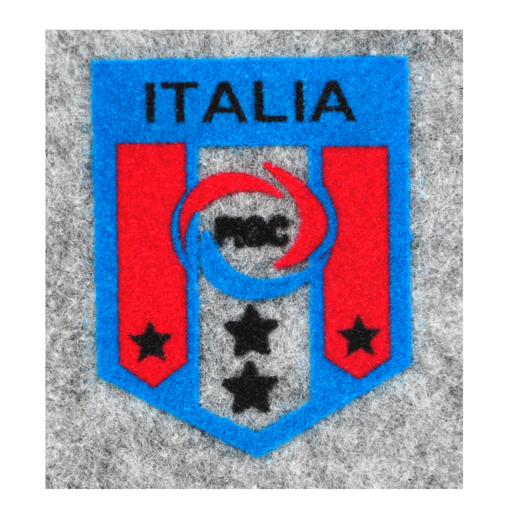 Термоаппликация флок ITALIA, 68*55мм, фигурная, синий, красный, белый, шт. Термоаппликации Флок, Войлок