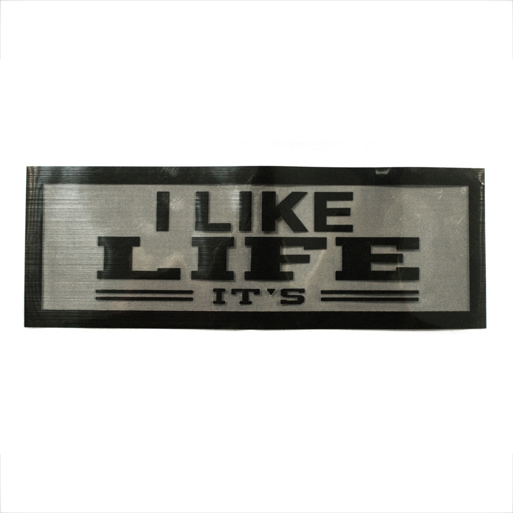 Аппликация клеевая рамка I LIKE LIFE IT'S, 29*5см, белый, черный. Аппликации клеевые Кожзам