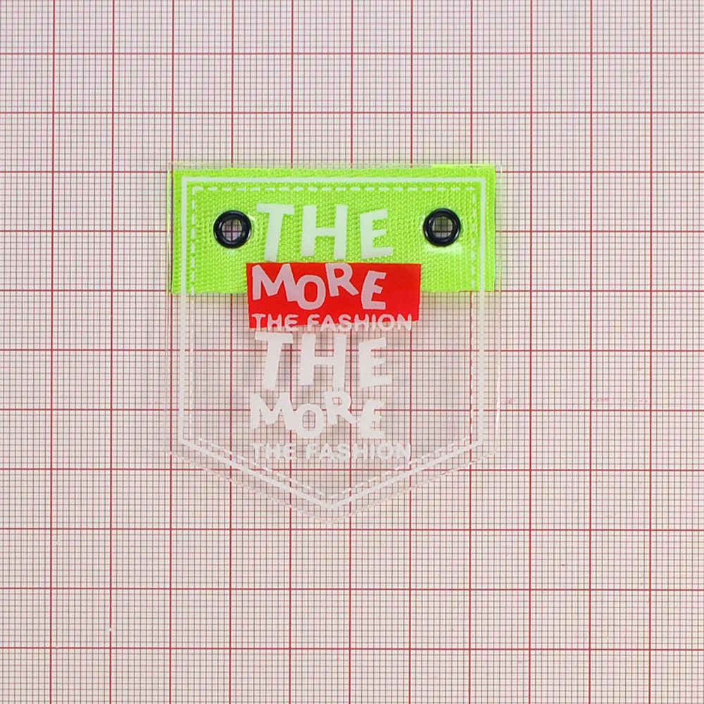 Лейба клеенка Карман с блочкой THE MORE THE FASHION, 6*5.5см, красный, белый, черный, салатовый шт. Лейба Клеенка