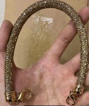 Бретелька из страз с креплением, 0,9*35см, стразы розовые, шт. Тесьма из страз