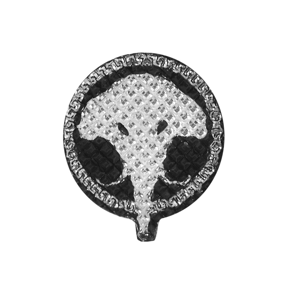Аппликация клеевая резиновая D169 Слоник 33*39мм бело-черный, шт. Аппликации клеевые Резина, Силикон