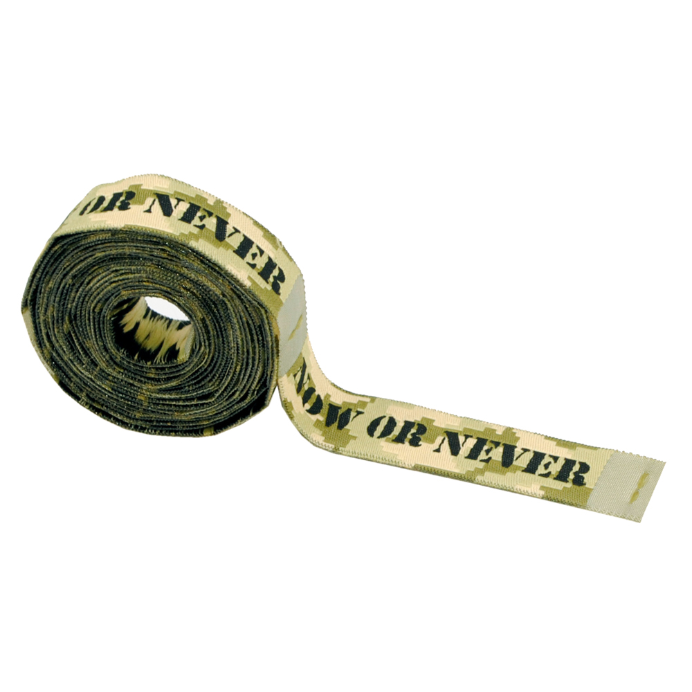 Этикетка тканевая Now or newer 1,5см хаки милитари /70 atki/, шт. Вышивка / этикетка тканевая