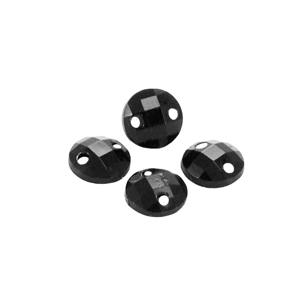 Стразы Д пришивн. круг 6мм черный 37, 1тыс.шт. Стразы пришивные