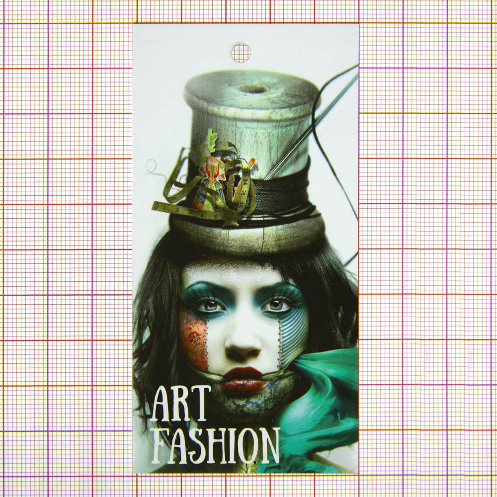 Этикетка бумажная Art Fashion Девушка с катушкой 50*100мм, шт. Этикетка бумага
