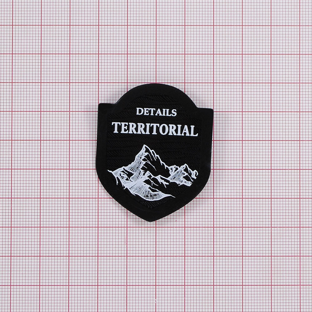Лейба кожзам TERRITORIAL, 4*5см, черный, белый, шт. Лейба Кожзам